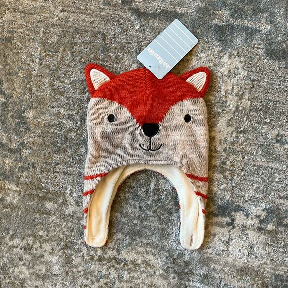 JoJo Maman Bebe Fox Hat & Mittens Set 0-12 Months NWT - Picture 2 of 11